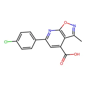 6-(4-Chlorophenyl)-3-methylisoxazolo[5,4-b]pyridine-4-carboxylic acid structure