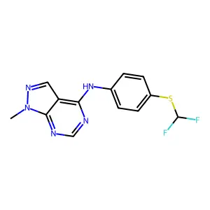[4-(Difluoromethylthio)phenyl](1-methylpyrazolo[4,5-e]pyrimidin-4-yl)amine structure