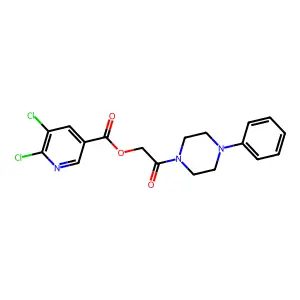 2-Oxo-2-(4-phenylpiperazin-1-yl)ethyl 5,6-dichloropyridine-3-carboxylate structure