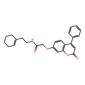 N-(2-(cyclohex-1-en-1-yl)ethyl)-2-((2-oxo-4-phenyl-2H-chromen-7-yl)oxy)acetamide structure