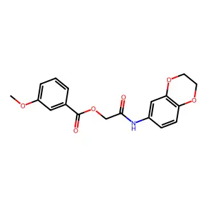 [2-(2,3-Dihydro-1,4-benzodioxin-6-ylamino)-2-oxoethyl] 3-methoxybenzoate structure