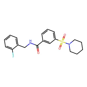 N-[(2-fluorophenyl)methyl]-3-piperidin-1-ylsulfonylbenzamide structure