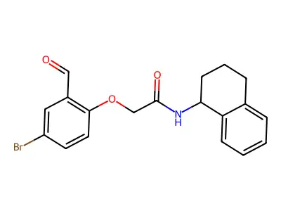 2-(4-bromo-2-formylphenoxy)-N-(1,2,3,4-tetrahydronaphthalen-1-yl)acetamide structure