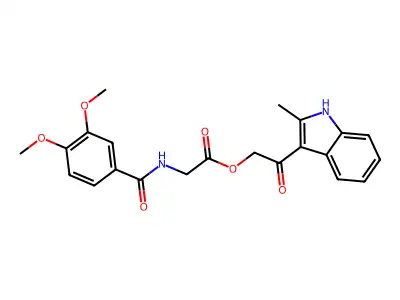 [2-(2-methyl-1H-indol-3-yl)-2-oxoethyl] 2-[(3,4-dimethoxybenzoyl)amino]acetate structure