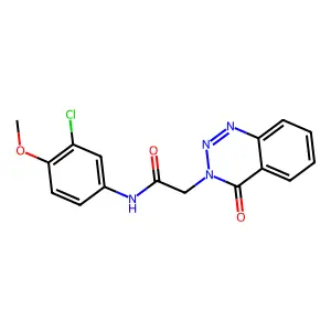 N-(3-chloro-4-methoxyphenyl)-2-(4-oxo-1,2,3-benzotriazin-3(4H)-yl)acetamide structure