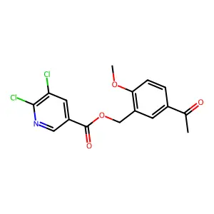 (5-Acetyl-2-methoxyphenyl)methyl 5,6-dichloropyridine-3-carboxylate structure