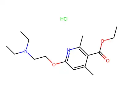 Nicotinic acid, 6-(2-diethylaminoethoxy)-2,4-dimethyl-, ethyl ester, hydrochloride structure
