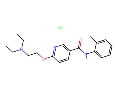Nicotinamide, 6-(2-diethylaminoethoxy)-N-(o-tolyl)-, hydrochloride structure