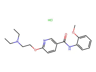 Nicotinamide, 6-(2-diethylaminoethoxy)-N-(o-methoxyphenyl)-, hydrochloride structure
