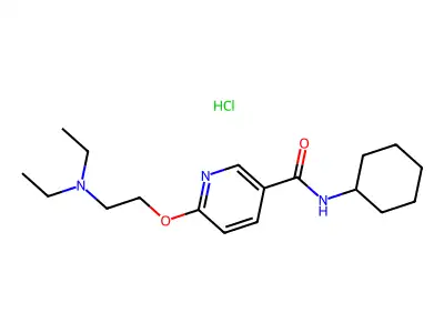 Nicotinamide, N-cyclohexyl-6-(2-diethylaminoethoxy)-, hydrochloride structure