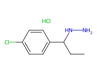 Hydrazine, (p-chloro-alpha-ethylbenzyl)-, hydrochloride structure