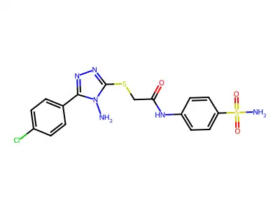 2-{[4-amino-5-(4-chlorophenyl)-4H-1,2,4-triazol-3-yl]sulfanyl}-N-(4-sulfamoylphenyl)acetamide structure