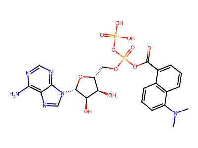alpha-P-(5-Dimethylaminonaphthoyl-1)-ADP structure