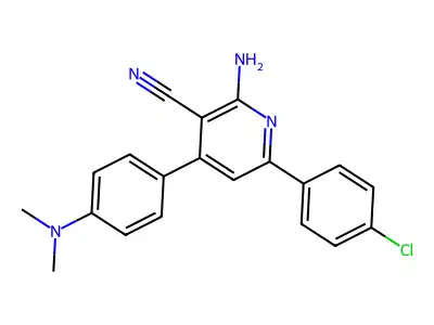 2-Amino-6-(4-chlorophenyl)-4-[4-(dimethylamino)phenyl]-3-pyridinecarbonitrile structure