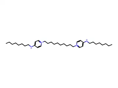 1,1'-(Decane-1,10-diyl)bis(4-(octylamino)pyridin-1-ium) structure