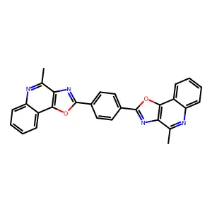 2,2'-(1,4-Phenylene)bis(4-methyl[1,3]oxazolo[4,5-c]quinoline) structure
