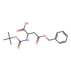 Aspartic acid, N-[(1,1-dimethylethoxy)carbonyl]-, 4-(phenylmethyl) ester structure