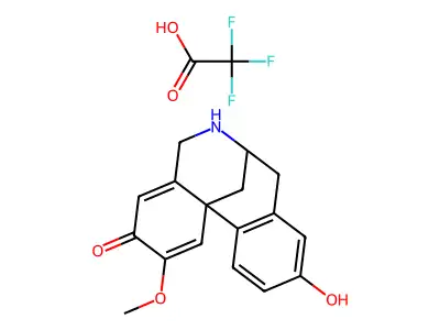 C2HF3O2.C17H17NO3.1/4H2O structure