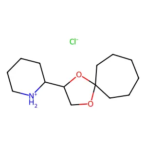 1,4-Dioxaspiro(4.6)undecane, 2-(2-piperidyl)-, hydrochloride structure