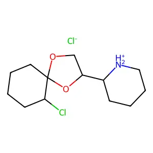 1,4-Dioxaspiro(4.5)decane, 6-chloro-2-(2-piperidyl)-, hydrochloride, beta- structure