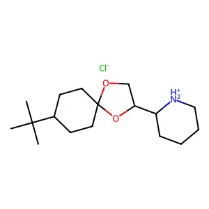1,4-Dioxaspiro(4.5)decane, 8-tert-butyl-2-(2-piperidyl)-, hydrochloride, alpha- structure