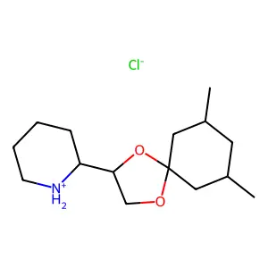 1,4-Dioxaspiro(4.5)decane, 7,9-dimethyl-2-(2-piperidyl)-, hydrochloride structure