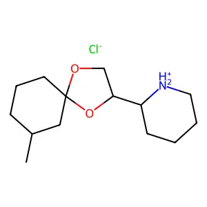 1,4-Dioxaspiro(4.5)decane, 7-methyl-2-(2-piperidyl)-, hydrochloride structure