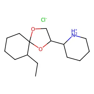 1,4-Dioxaspiro(4.5)decane, 6-ethyl-2-(2-piperidyl)-, hydrochloride, beta- structure