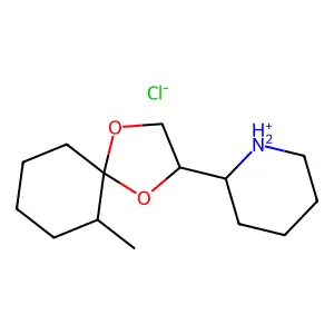 1,4-Dioxaspiro(4.5)decane, 6-methyl-2-(2-piperidyl)-, hydrochloride structure