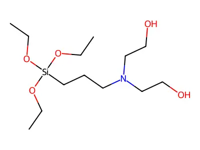 Bis(2-hydroxyethyl)aminopropyltriethoxysilane structure