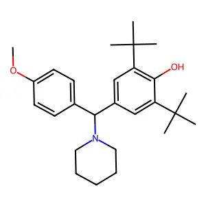 2,6-Ditert-butyl-4-[(4-methoxyphenyl)-piperidin-1-ylmethyl]phenol structure