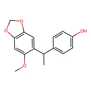 4-[1-(6-Methoxy-2H-1,3-benzodioxol-5-yl)ethyl]phenol structure