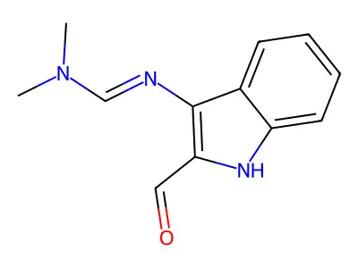 N'-(2-formyl-1H-indol-3-yl)-N,N-dimethylimidoformamide structure
