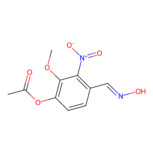 [4-(Hydroxyiminomethyl)-2-methoxy-3-nitrophenyl] acetate structure