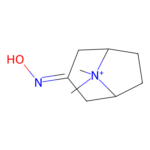 N-(8,8-dimethyl-8-azoniabicyclo[3.2.1]octan-3-ylidene)hydroxylamine structure