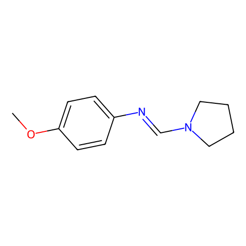 Methanimine, 1-(1-pyrrolidinyl), N-(4-methoxyphenyl) structure
