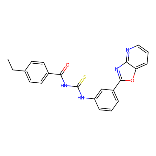 4-ethyl-N-{[3-([1,3]oxazolo[4,5-b]pyridin-2-yl)phenyl]carbamothioyl}benzamide structure