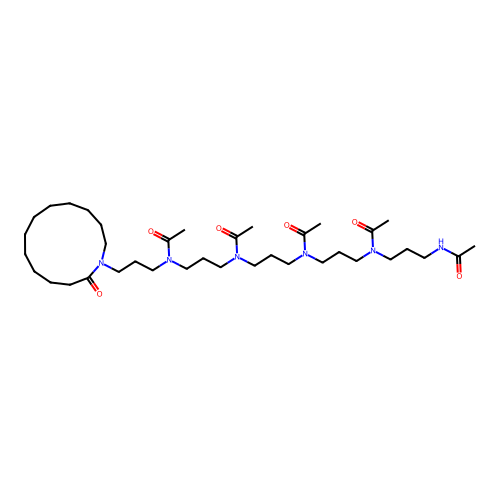 Acetamide, N-[3-[acetyl[3-(acetylamino)propyl]amino]propyl]-N-[3-[acetyl[3-[acetyl[3-(2-oxoazacyclotridec-1-yl)propyl]amino]propyl]amino]propyl]- structure
