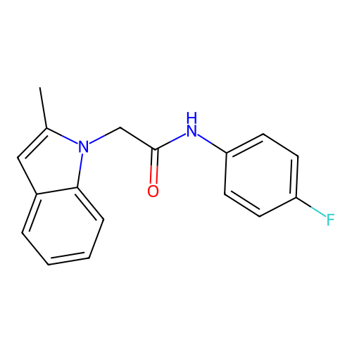 N-(4-fluorophenyl)-2-(2-methyl-1H-indol-1-yl)acetamide structure