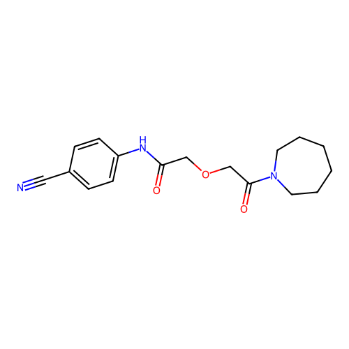 2-[2-(azepan-1-yl)-2-oxoethoxy]-N-(4-cyanophenyl)acetamide structure
