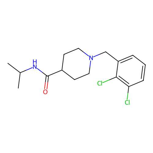 1-(2,3-dichlorobenzyl)-N-(propan-2-yl)piperidine-4-carboxamide structure