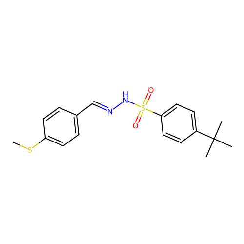 4-tert-butyl-N'-{(E)-[4-(methylsulfanyl)phenyl]methylidene}benzenesulfonohydrazide structure