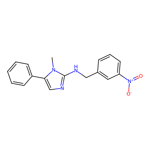 1-methyl-N-(3-nitrobenzyl)-5-phenyl-1H-imidazol-2-amine structure
