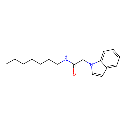 N-heptyl-2-(1H-indol-1-yl)acetamide structure