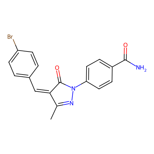 (Z)-4-(4-(4-bromobenzylidene)-3-methyl-5-oxo-4,5-dihydro-1H-pyrazol-1-yl)benzamide structure