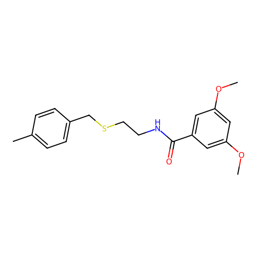 3,5-dimethoxy-N-{2-[(4-methylbenzyl)sulfanyl]ethyl}benzamide structure