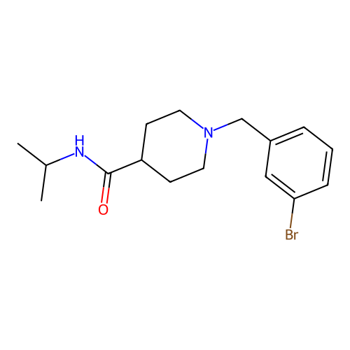 1-(3-bromobenzyl)-N-(propan-2-yl)piperidine-4-carboxamide structure