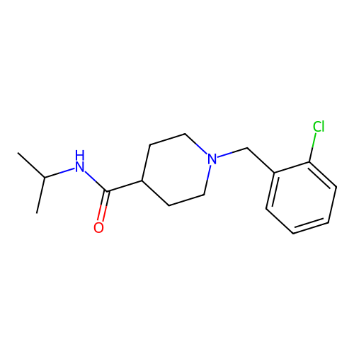 1-(2-chlorobenzyl)-N-(propan-2-yl)piperidine-4-carboxamide structure