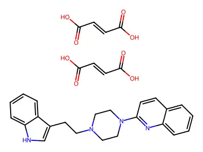 bis(but-2-enedioic acid);2-[4-[2-(1H-indol-3-yl)ethyl]piperazin-1-yl]quinoline structure