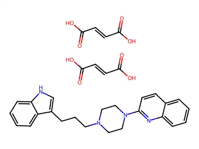 bis(but-2-enedioic acid);2-[4-[3-(1H-indol-3-yl)propyl]piperazin-1-yl]quinoline structure